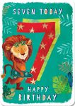 Birthday Card - 7th Seven Today - Lion -  Ling Design