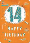 Birthday Card - 14th Orange - Ling Design