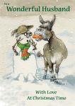 Christmas Card - Husband - Donkey & Snowman - Funny - Gift Envy