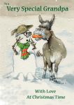 Christmas Card - Grandpa - Donkey & Snowman - Funny - Gift Envy