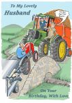 Birthday Card - Husband - Age Over Beauty - Farm Tractor - Funny Gift Envy
