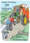 70th Birthday Card - Age Over Beauty - Farm Tractor - Funny Gift Envy