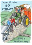 40th Birthday Card - Age Over Beauty - Farm Tractor - Funny Gift Envy