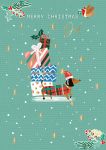 Christmas Card - Dad - Sausage Dog Present Pile - Xmas Collection Ling Design