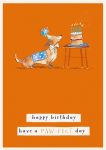 Birthday Card - Dog & Cake Paw-fect - Wilf & Alfie - Ling Design