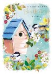 Birthday Card - Female - Spring Birds Birdhouse - At Home Ling Design