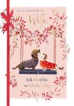 Valentine's Day Deluxe Card - Wife - Dog - Paw-fect Love - Wildlife Ling Design