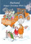 Christmas Card - Husband - Tractor RAC Reindeer Accident Rescue - Funny - Gift Envy