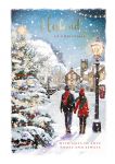 Christmas Card Deluxe - Husband - Walking Couple - At Home Ling Design