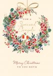 Christmas Card - Special Couple - Robin Wreath - Xmas Collection Ling Design