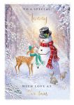Christmas Card - Nanny - Deer Snowman - Xmas Collection Ling Design