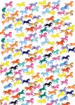 Rainbow Ponies Galloping Horses Equestrian Gift Wrap Wrapping Paper - 2 Sheets