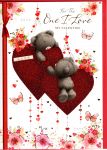 Valentine's Day Card - One I Love - Heart Bear - Glitter - Simon Elvin