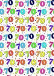 70th Birthday Wrapping Paper Gift Wrap Sheet - 2 sheets & 2 Tags