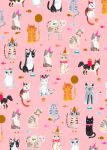 Tails & Whiskers Cat Luxury Gift Wrap Sheet - Pink - Glick