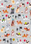 Tails & Whiskers Dog Luxury Gift Wrap Sheet - Grey - Glick