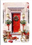 Christmas Card - Xmas Welcome Front Door - At Home Ling Design 21C