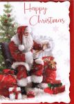 Christmas Card - Father Xmas - Open - Glitter - Out of the Blue