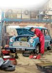 Birthday Card - Mini Car Mechanic Garage - Country Cards