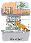 Birthday Card - Dishwasher Eco Cycle Dog Licking Plates - Funny - Country Cards