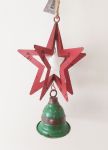 Christmas 3D Red Metal Star & Green Bell Decoration