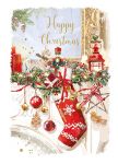 Christmas Card - Deck the Halls - Stocking - At Home Ling Design