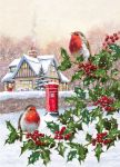 Christmas Card - Robin & Holly - Country Cards
