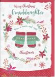 Christmas Card - Granddaughter - Mittens - Glitter - Out of the Blue