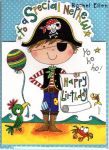 Birthday Card - Boy Kids - Nephew - Pirate - Glitter Die-cut Jelly Moulds