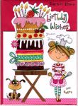 Birthday Card - Girl Kids - Little Baker Cake - Glitter Die-cut Jelly Moulds