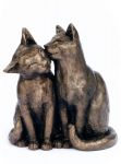 Cat Cold Cast Bronze Ornament - Yum Yum & Friend - Frith Sculpture