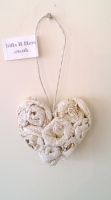 White Raffia Heart Decoration 