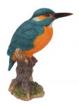 Kingfisher Bird on Stump - Lifelike Garden Ornament - Indoor or Outdoor - Real Life Vivid Arts