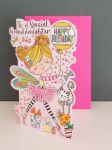 Birthday Card - Girl Kids - Granddaughter Fairy - Glitter Die-cut - Little Darlings