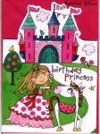 Birthday Card - Girl Kids - Princess Castle - Glitter Die-cut Jelly Moulds
