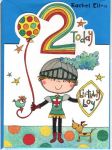 2nd Birthday Card - Boy Kids - Knight - Glitter Die-cut Jelly Moulds