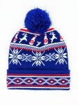 Snowflake Blue Christmas Beanie Hat Light Up - Free Holly Gift Bag - Snazzy Santa