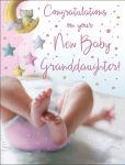 New Baby Girl Granddaughter Card - Congratulations