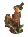 Robin Bird on Tree Stump - Lifelike Garden Ornament - Indoor or Outdoor - Garden Friends Vivid Arts