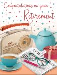 Retirement Card - Radio, Cup of Tea & Newspaper - Regal