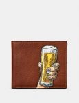 Men's Cheers Beer Pint Leather Wallet - Brown - Yoshi