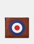 Men's Mod Red White Blue Leather Wallet - Brown - Yoshi