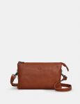 Brown Leather Cross Body Multiway Bag Handbag - Yoshi