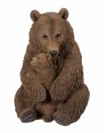 Brown Bear Mother & Baby Zoo - Lifelike Garden Ornament - Indoor or Outdoor - Real Life
