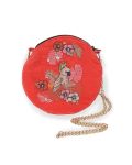Powder UK Cockatoo Bird Pink Embroidered Velvet Bag - Free Gift bag