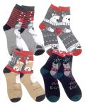 Christmas Novelty Socks Ladies Gift Set - 4 Animal Designs - Free Gift Bag