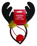 Christmas Reindeer Antlers & Red Nose Headband - Party Kids - Eurowrap