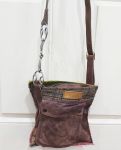 Wilkie Snaffle Bit Brown Leather Brown Tweed Handbag Upcycled - Joey D