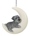 Miniature Schnauzer Puppy Dog - Hanging Moon Garden Decoration Gift - Indoor or Outdoor