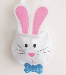 Easter Egg Hunt Felt White Rabbit Bunny Gift Bag